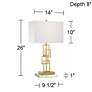 360 Lighting Grid 26" Table Lamps with White Marble Risers Set of 2