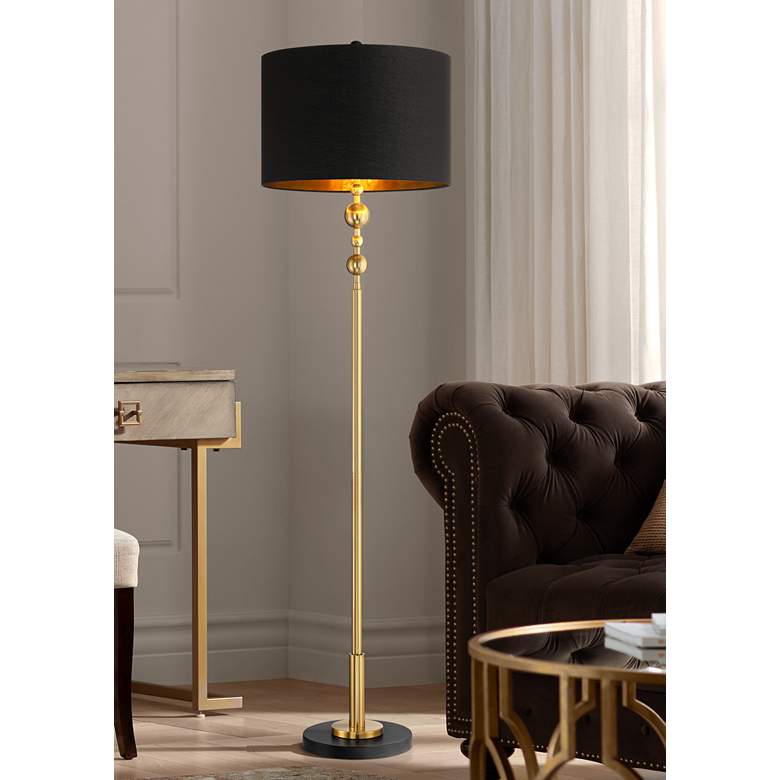 Image 2 360 Lighting Harlowe 63" High Black and Gold Floor Lamp