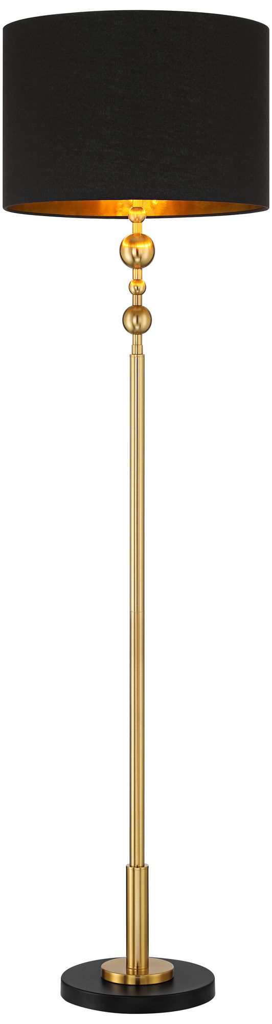 360 Lighting Harlowe 63" High Black and Gold Floor Lamp in scene