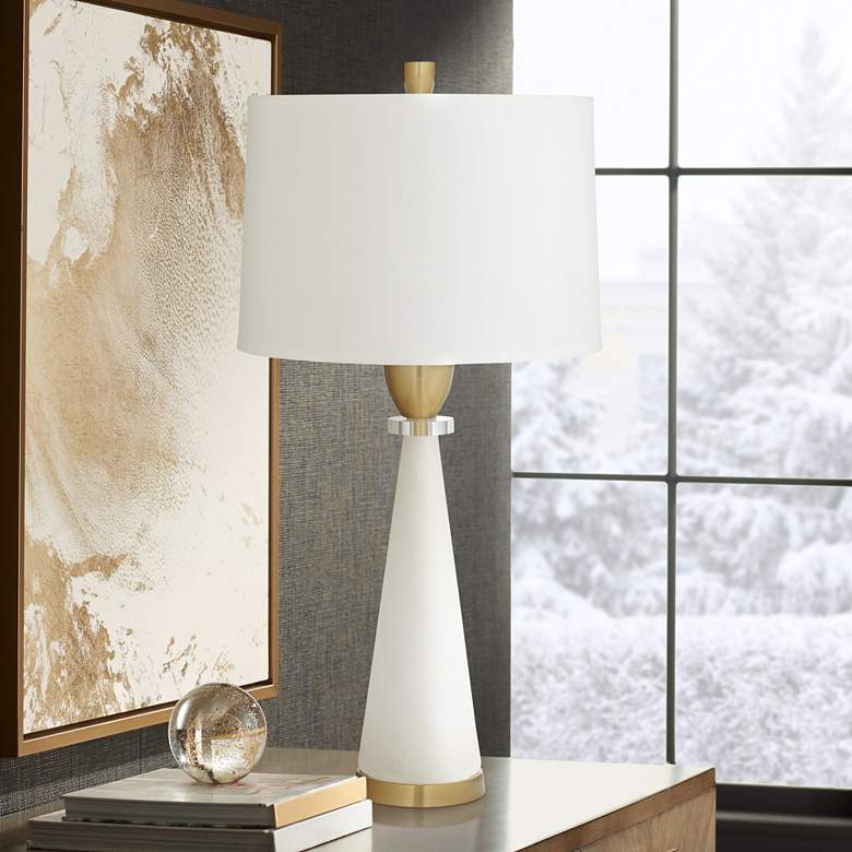 Image 1 360 Lighting Hayley 32 1/2" Alabaster Glass Night Light Table Lamp