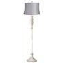 360 Lighting Hazel 60" Antique White Floor Lamp with Masqat Gray Shade