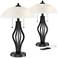 360 Lighting Heather 21" Outlet and USB Dome Table Lamps Set of 2