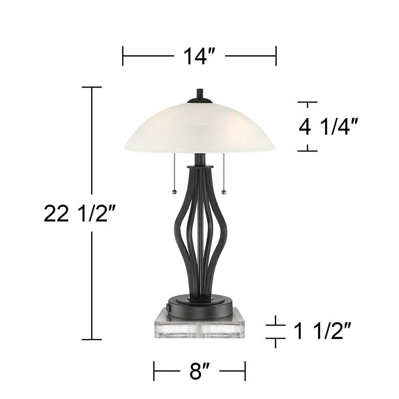 Image 6 360 Lighting Heather 22 1/2" High Metal USB Lamps with Acrylic Risers more views