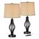 360 Lighting Heather 25 3/4" Iron Table Lamps with USB Ports Set of 2