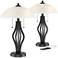 360 Lighting Heather Dome Shades Outlet and USB Table Lamps Set of 2