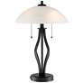 360 Lighting Heather Dome Shades Outlet and USB Table Lamps Set of 2
