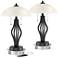 360 Lighting Heather Open Metal Outlet USB Lamps with Round Acrylic Risers
