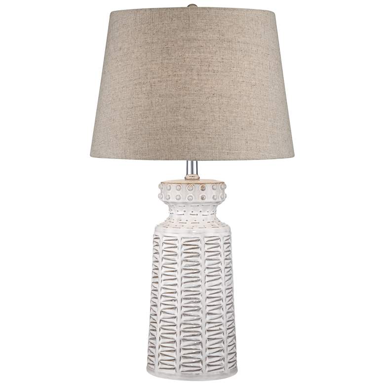 Image 3 360 Lighting Helene 26" Cream White Ceramic Table Lamp with Dimmer