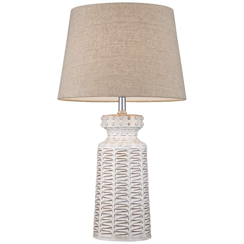 Image 7 360 Lighting Helene 26" Cream White Ceramic Table Lamp with Dimmer more views