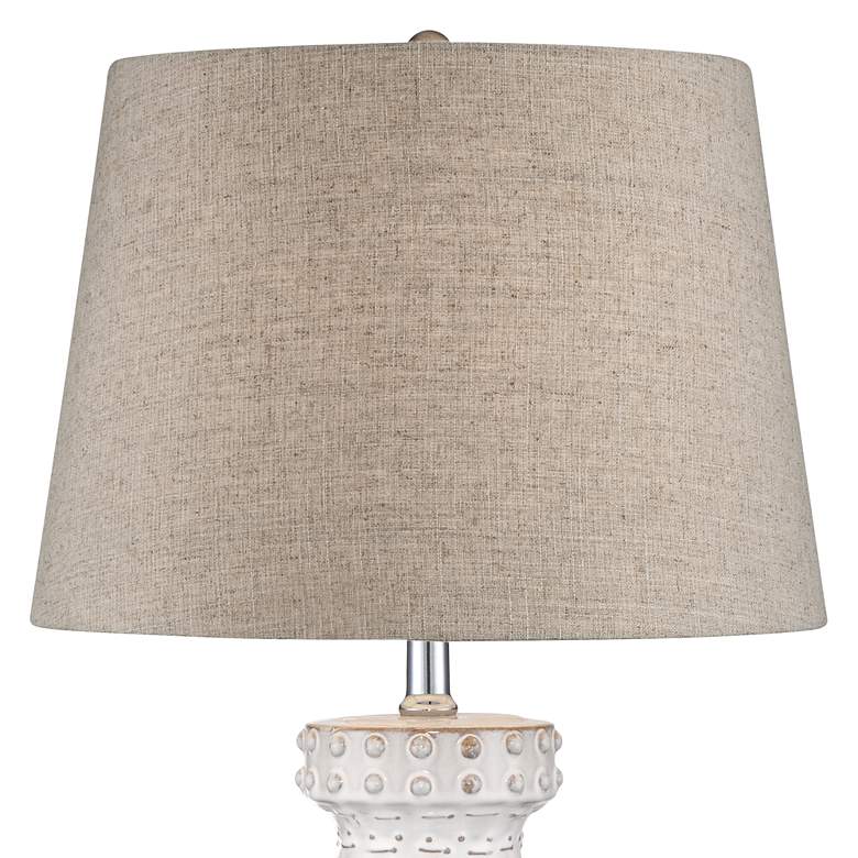 Image 4 360 Lighting Helene 26 inch Cream White Ceramic Table Lamp with USB Dimmer more views