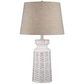 Image3 of 360 Lighting Helene 26" Cream White Rustic Ceramic Table Lamp