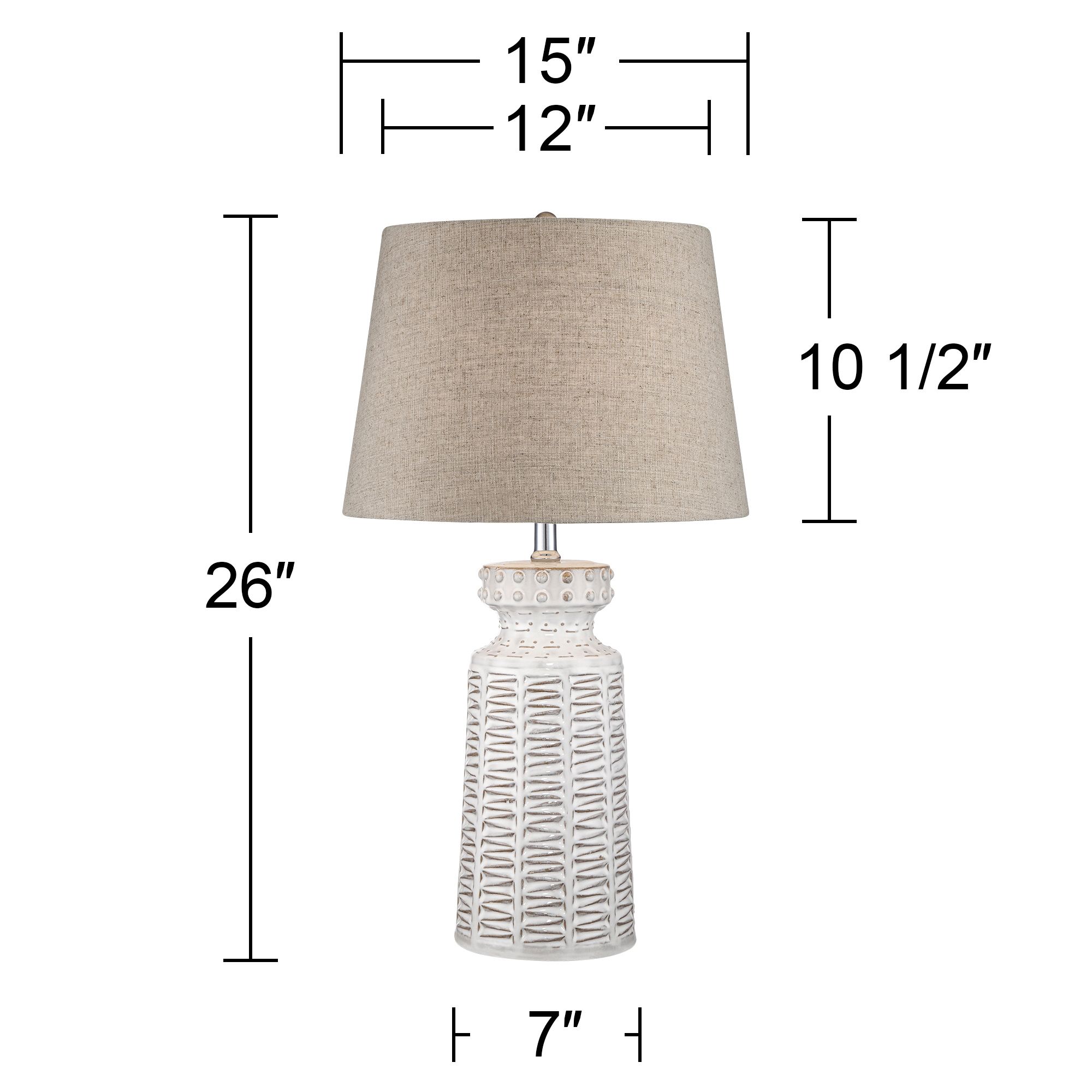 360 Lighting Helene 26" Cream White Rustic Ceramic Table Lamp in scene
