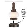 3_360 Lighting Helene White Ceramic Table Lamp with USB Workstation Base more views