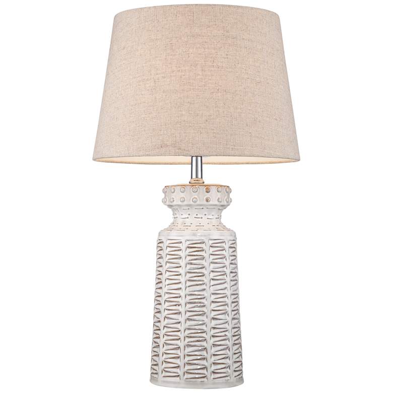 Image 7 360 Lighting Helene White Glaze Ceramic Table Lamp Set of 2 more views