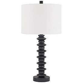 Image2 of 360 Lighting Heron 27 3/4" High Turned Column Modern Black Table Lamp