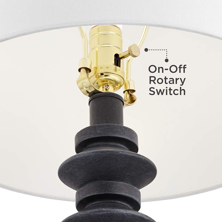 Image 5 360 Lighting Heron 27 3/4 inch High Turned Column Modern Black Table Lamp more views