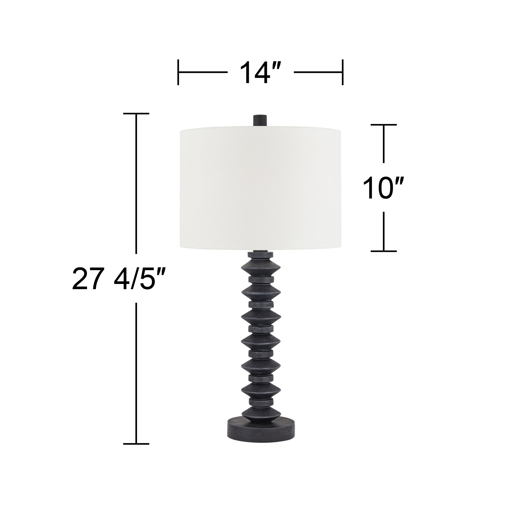 360 Lighting Heron 27 3/4" High Turned Column Modern Black Table Lamp