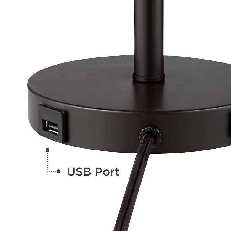 Image 5 360 Lighting Heyburn 20" Black-Bronze Outlet USB Table Lamps Set of 2 more views