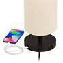 360 Lighting Heyburn 20" High Bronze Outlet and USB Table Lamp