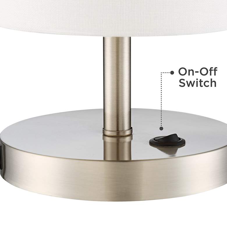 Image 5 360 Lighting Heyburn 20 inch High Brushed Nickel USB Accent Table Lamp more views