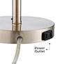360 Lighting Heyburn 20" High Brushed Nickel USB Accent Table Lamp