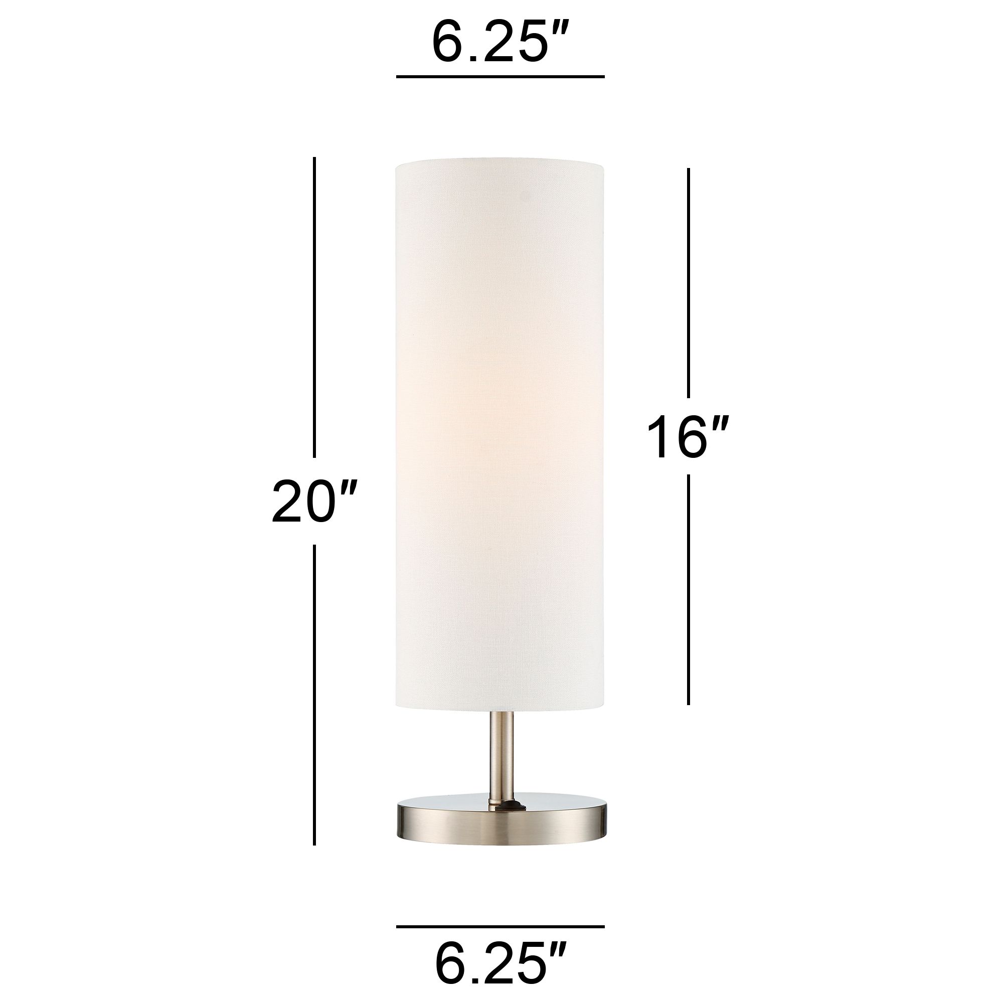 360 Lighting Heyburn 20" High Brushed Nickel USB Accent Table Lamp
