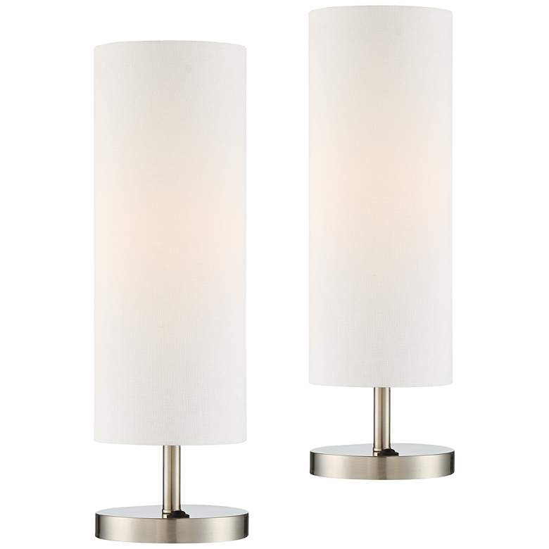 Image 2 360 Lighting Heyburn Brushed Nickel Outlet USB Table Lamps Set of 2