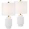360 Lighting Hobnail 22 1/2" White Ceramic Modern Table Lamps Set of 2