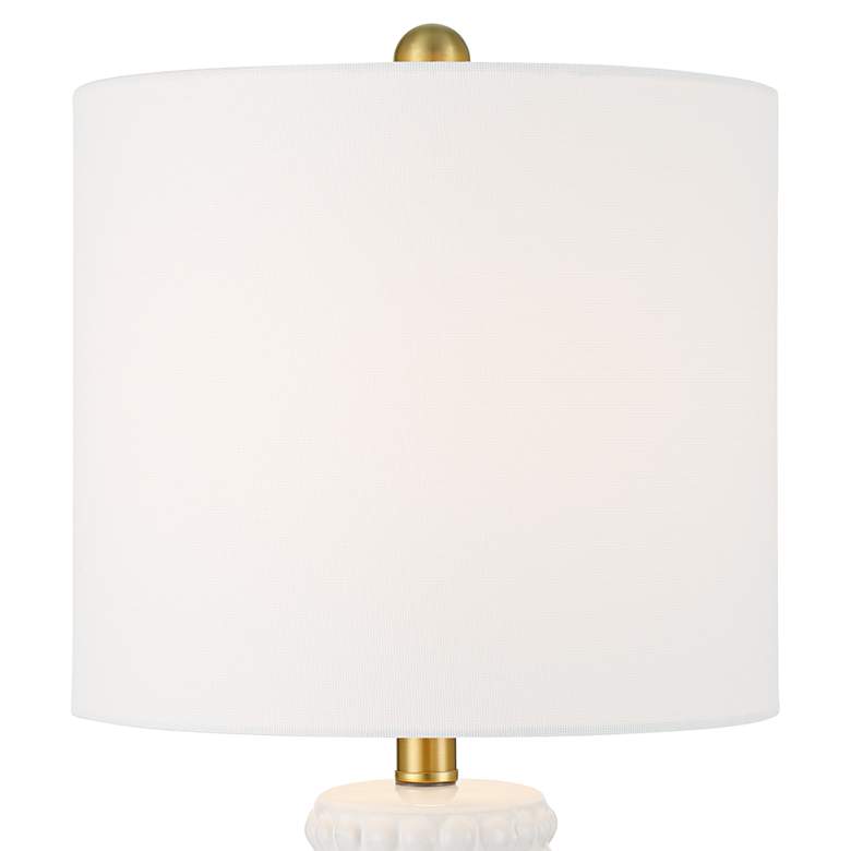 Image 4 360 Lighting Hobnail 22 1/2" White Ceramic Modern Table Lamps Set of 2 more views