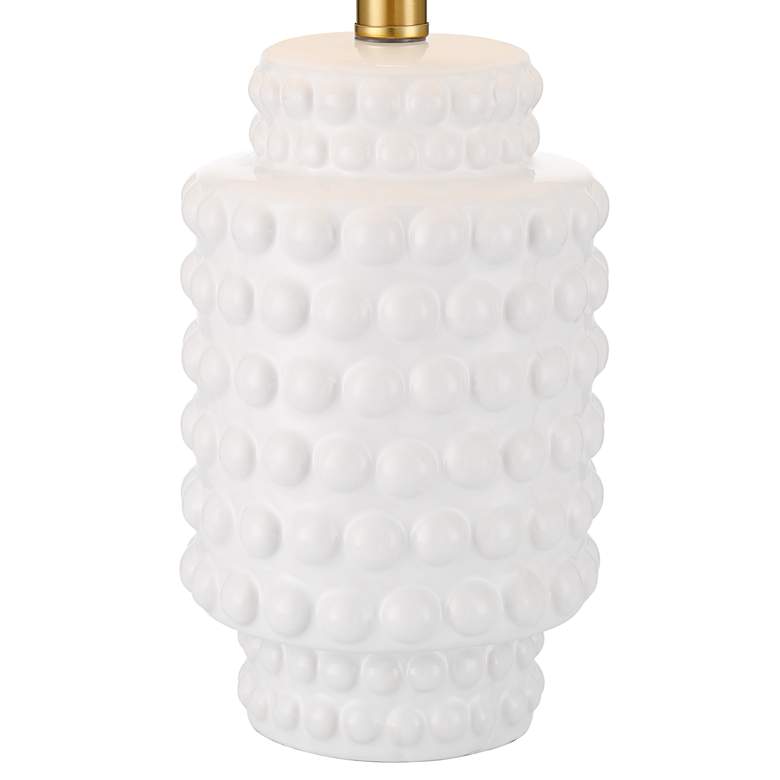 Image 6 360 Lighting Hobnail 22 1/2" White Ceramic Modern Table Lamps Set of 2 more views