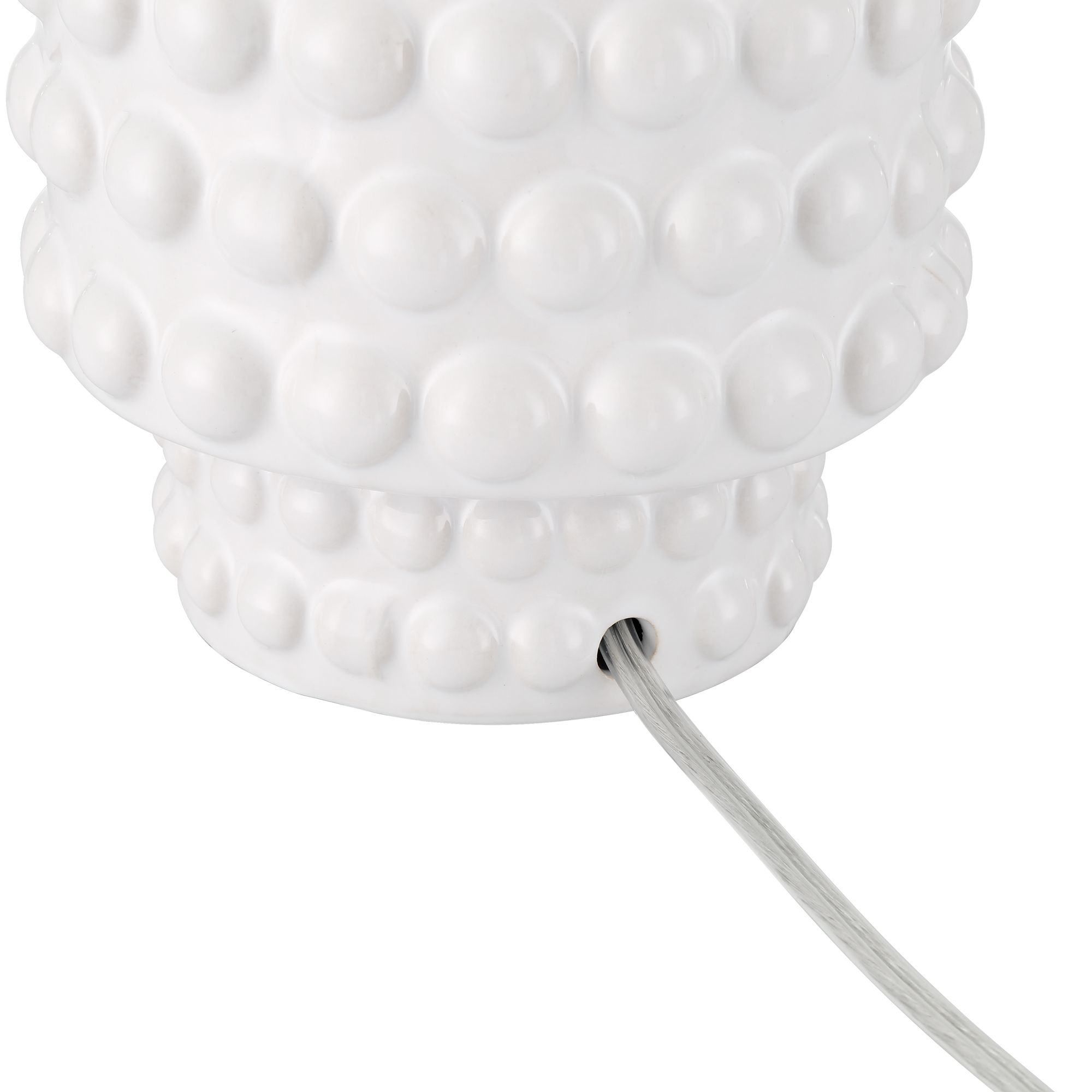 Watch A Video About the 360 Lighting Hobnail White Ceramic Modern Table Lamps Set of 2