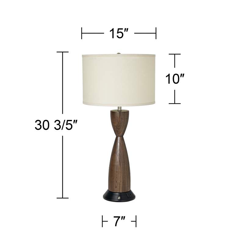 Image 4 360 Lighting Hourglass Table Lamps with Charging Outlet Set of 2 more views