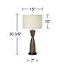360 Lighting Hourglass Table Lamps with Charging Outlet Set of 2