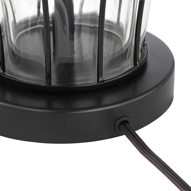 Image 7 360 Lighting Hudson Bronze Glass Table Lamps Set of 2 w/ Smart Sockets more views