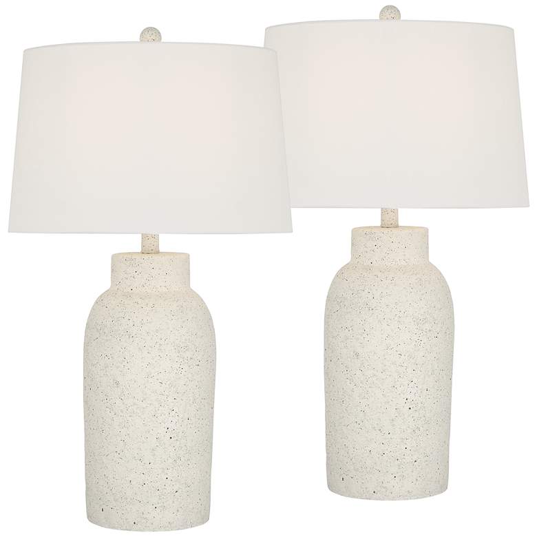 Image 2 360 Lighting Jaime 27 1/2" Faux White Sandstone Table Lamps Set of 2