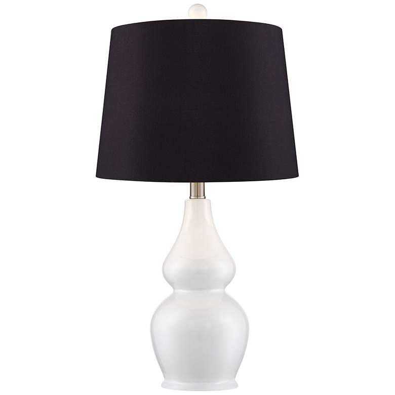 Image 6 360 Lighting Jane 25" Black and White Ceramic Gourd Lamps Set of 2 more views