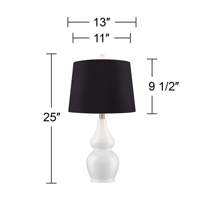 Image 7 360 Lighting Jane 25" Black and White Ceramic Gourd Lamps Set of 2 more views