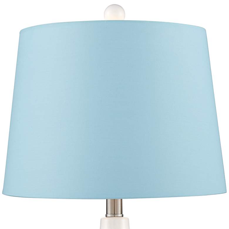 Image 2 360 Lighting Jane 25 inch Blue Shade White Ceramic Table Lamps Set of 2 more views