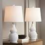 1_360 Lighting Jane 25" Modern Gourd White Ceramic Table Lamps Set of 2