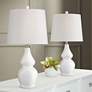 360 Lighting Jane 25" White Ceramic Lamps Set of 2 with Smart Sockets