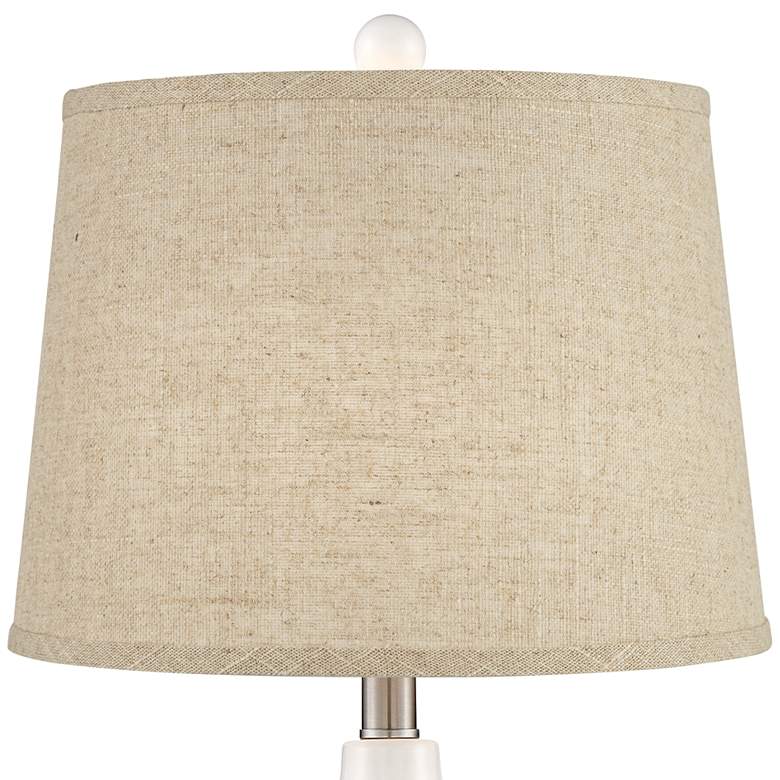 Image 2 360 Lighting Jane White Ceramic Gourd Burlap Linen Table Lamps Set of 2 more views