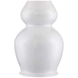 Image4 of 360 Lighting Jane White Ceramic Gourd Burlap Linen Table Lamps Set of 2 more views