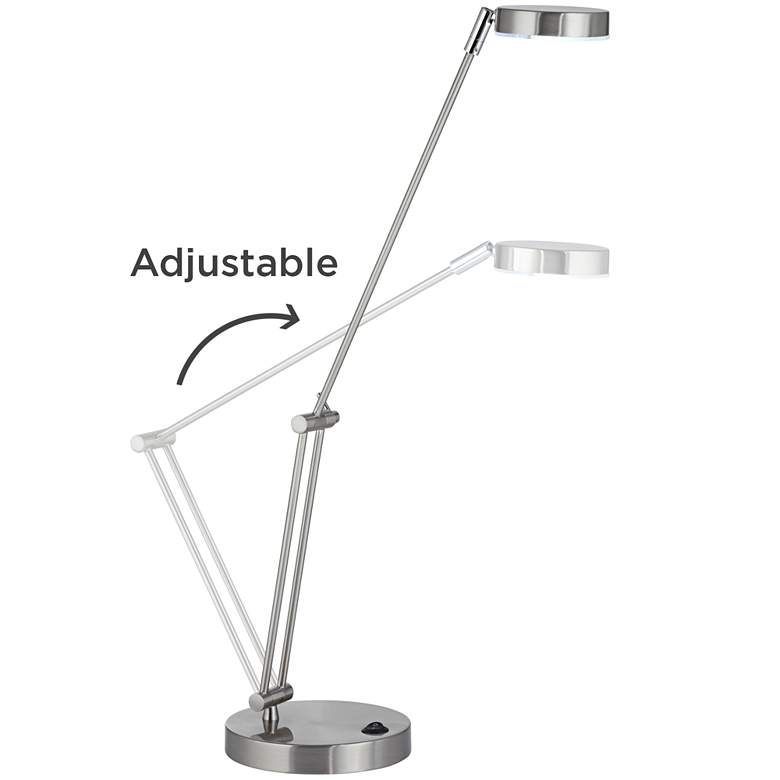 Image 6 360 Lighting Jarrett Satin Nickel Adjustable LED Desk Lamps Set of 2 more views