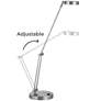 360 Lighting Jarrett Satin Nickel Adjustable LED Desk Lamps Set of 2