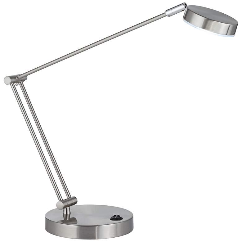 Image 3 360 Lighting Jarrett Satin Nickel Contemporary Adjustable LED Desk Lamp