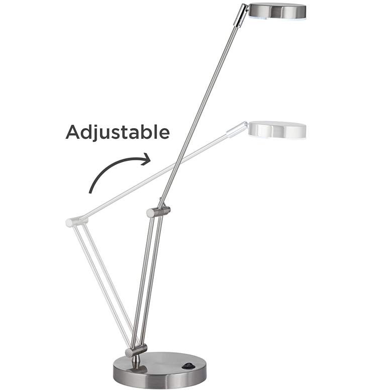 Image 7 360 Lighting Jarrett Satin Nickel Contemporary Adjustable LED Desk Lamp more views