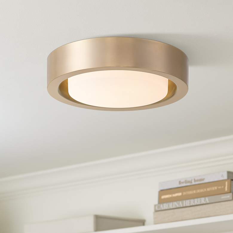 Image 2 360 Lighting Jayson 12 3/4" Wide Modern Satin Bronze LED Ceiling Light