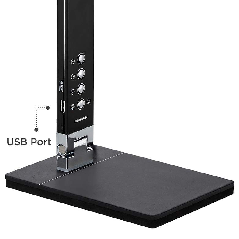 Image 5 360 Lighting Jett 16 1/2 inch Black Modern LED Desk Lamp with USB Port more views