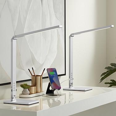360 Lighting Jett 16 1/2" LED USB Night Light Desk Lamps Set of 2