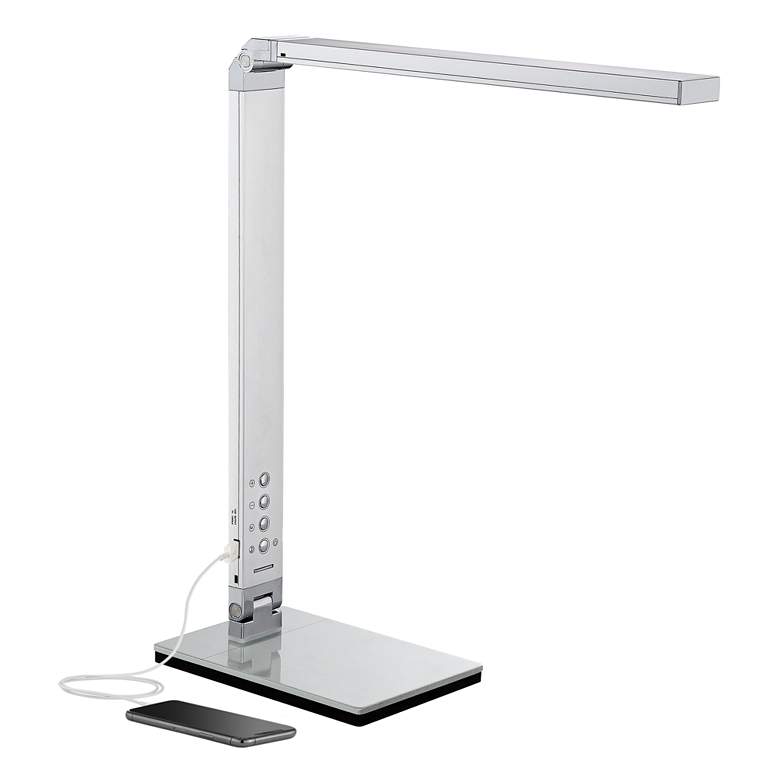 Image 2 360 Lighting Jett Silver Adjustable Modern LED USB Night Light Desk Lamp